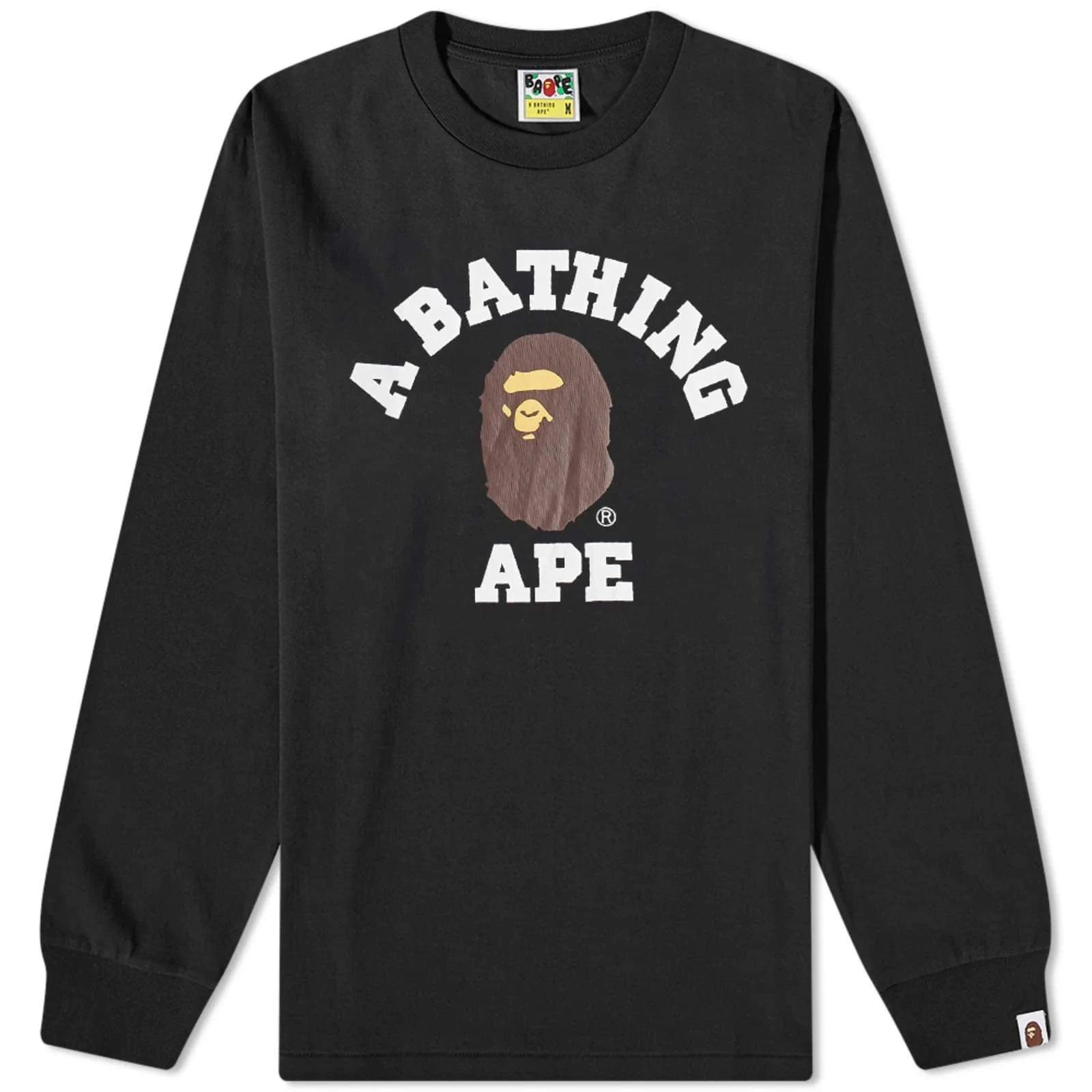 A Bathing Ape Long Sleeve College T-Shirt