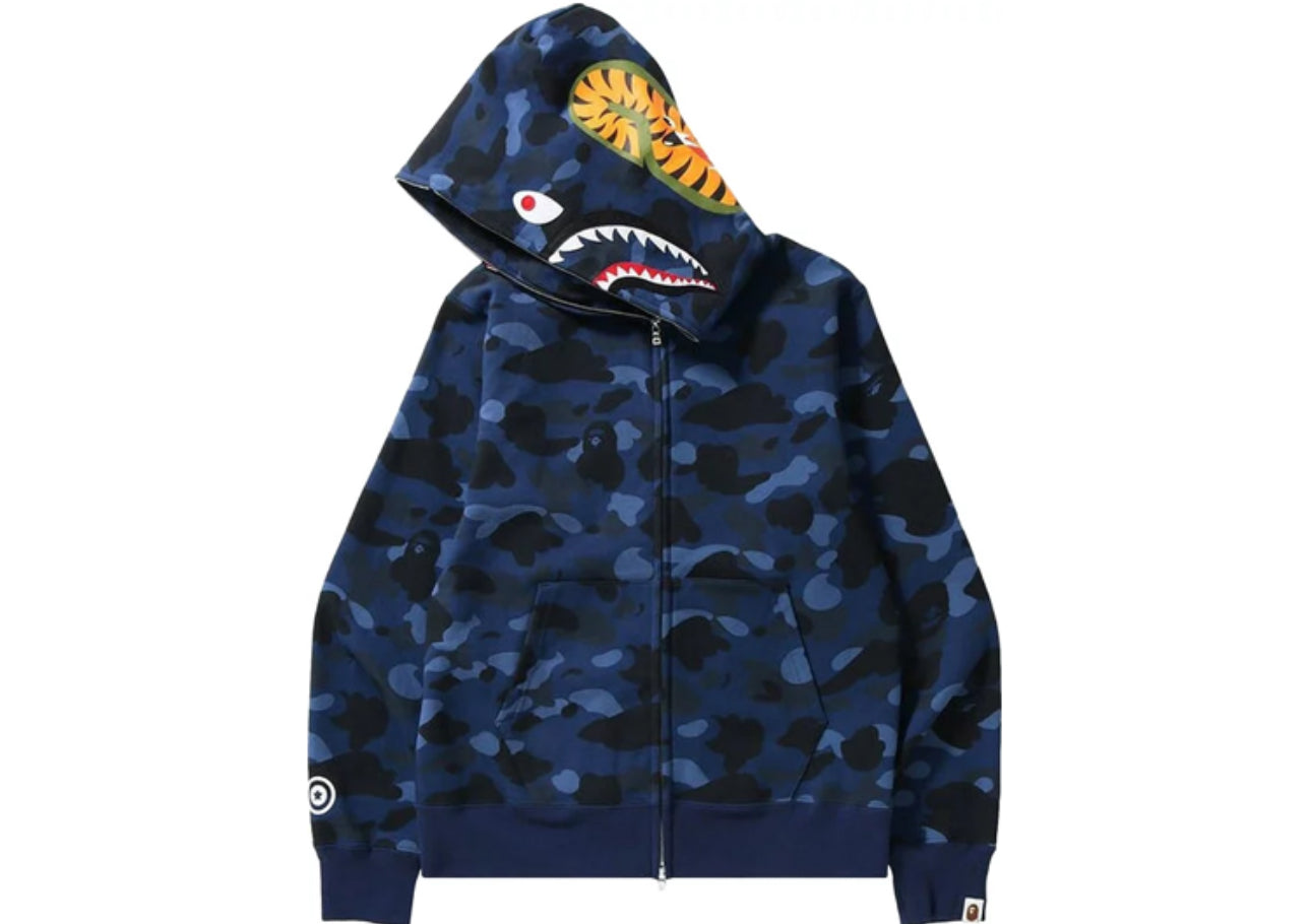 BAPE Color Camo Shark Full Zip Hoodie Navy