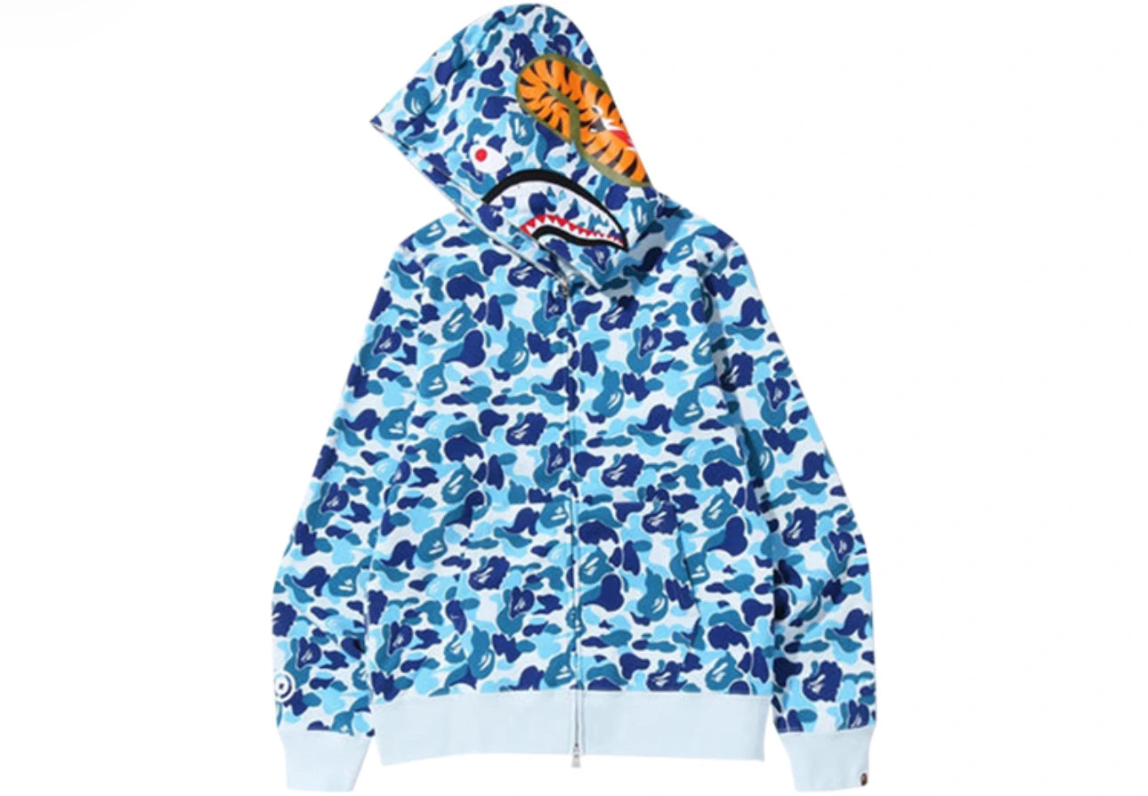 BAPE ABC Camo Shark Full Zip Hoodie Blue