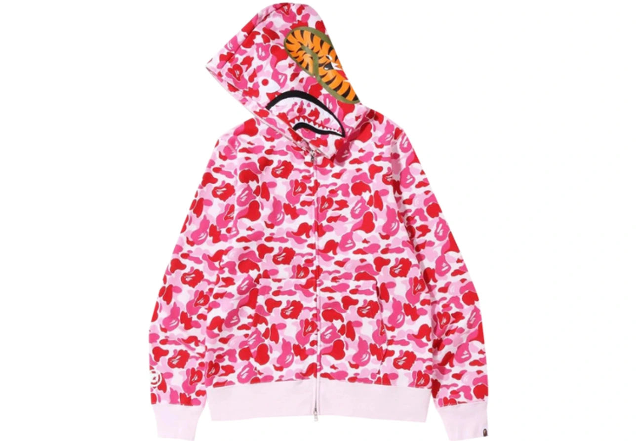 BAPE ABC Camo Shark Full Zip Hoodie Pink