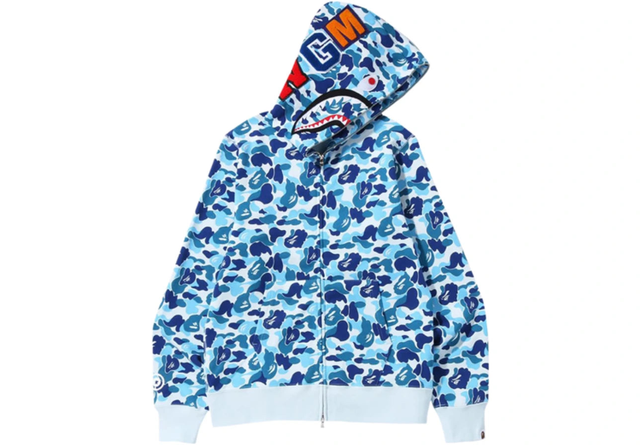 BAPE ABC Camo Shark Full Zip Hoodie Blue