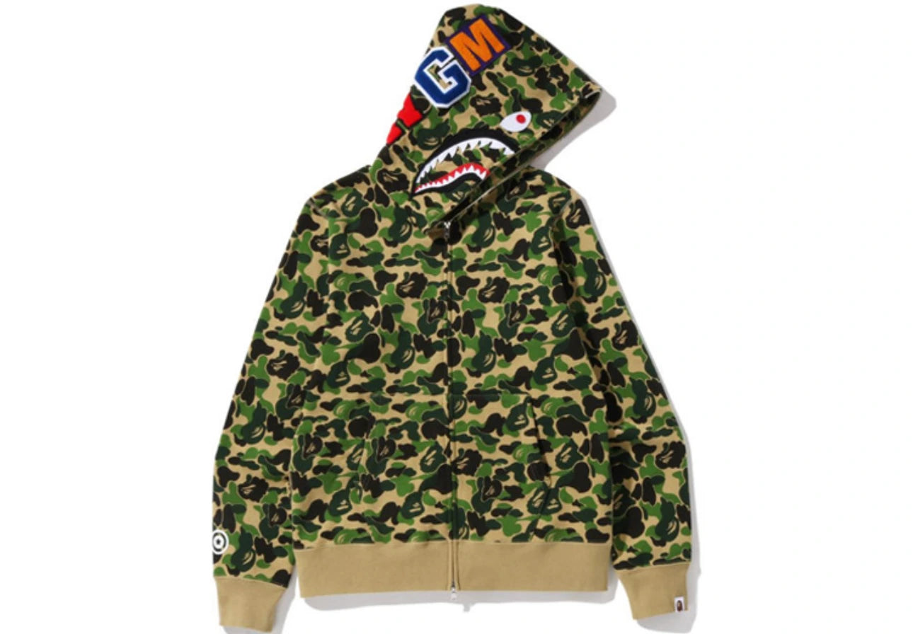 BAPE ABC Camo Shark Full Zip Hoodie Green