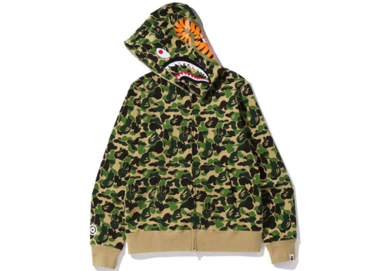 BAPE ABC Camo Shark Full Zip Hoodie Green