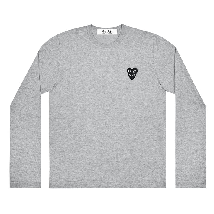 CDG Double Eye Black Heart Longsleeve T-Shirt Grey