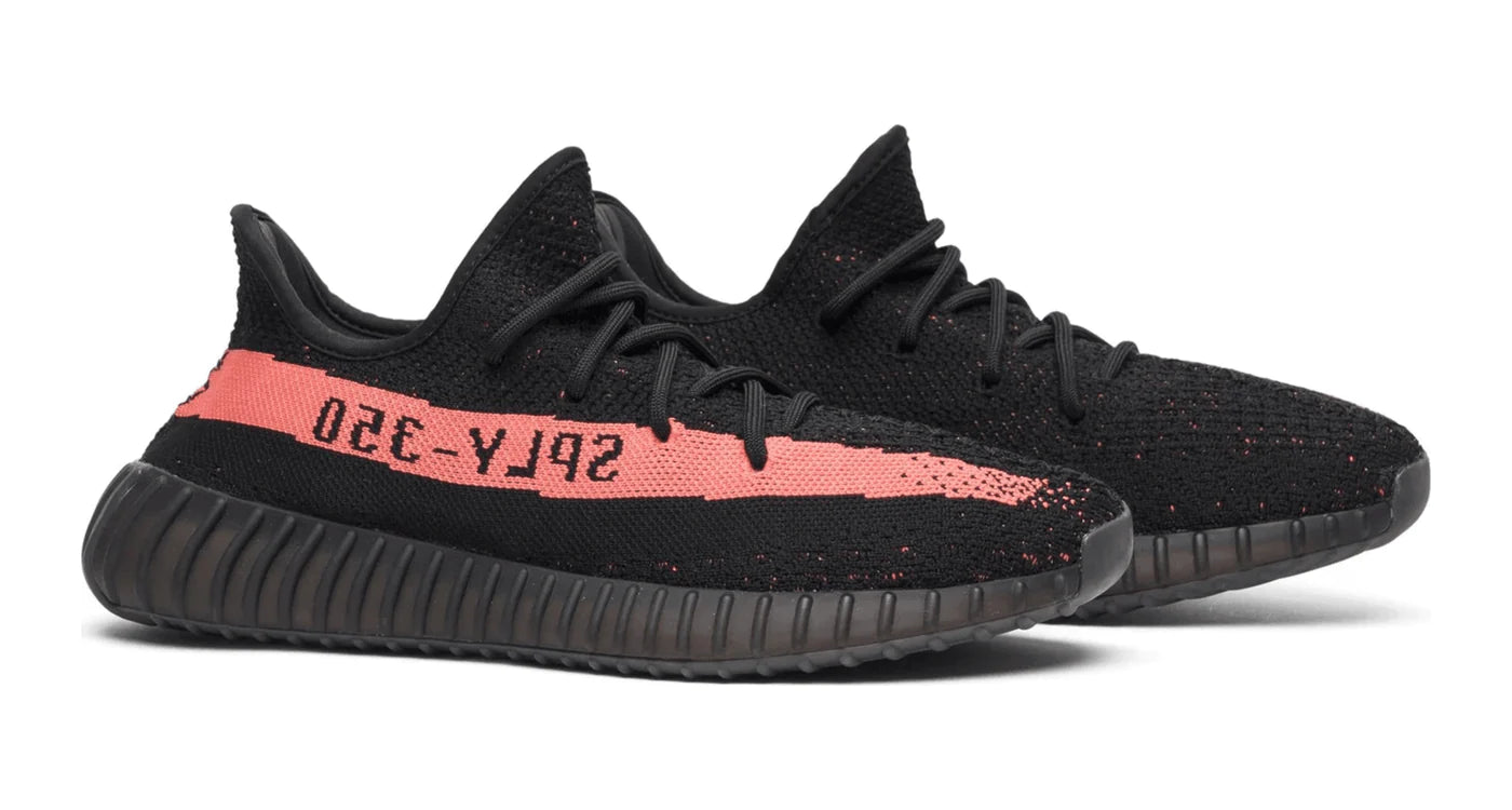 Adidas Yeezy boost 350 v2 Core Black Red (Red Stripe) - Angel Kicks